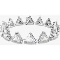 Swarovski Triangle Bracelet, White Triangular Cut Crystals in a Rhodium Plated Setting, from the Ortyx Collection, Size Medium