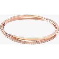 Swarovski Bangle, White Stones in a Rose Gold Tone Plated Setting, from the Twist Collection