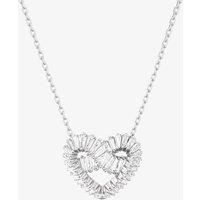 Swarovski Matrix Heart Shaped Necklace, Various Cuts of White Crystal in a Rhodium Plated setting, from the Matrix Collection