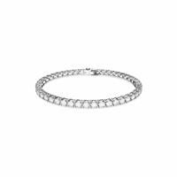 Swarovski Matrix Tennis bracelet, Round cut, White, Rhodium plated, M