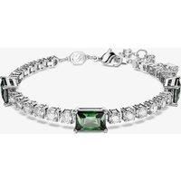 Swarovski Matrix Tennis Bracelet, White and Green Crystals in a Rhodium Plated Setting, from the Matrix Collection