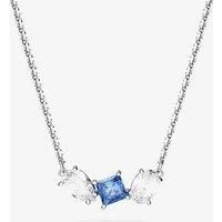 Swarovski Mesmera Pendant Necklace, White and Blue Crystals in a Rhodium Plated Setting, from the Mesmera Collection