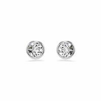 Swarovski Imber stud earrings, Round cut, White, Gold-tone plated