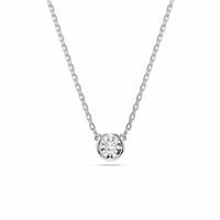 Swarovski Imber Pendant Necklace, Centre Clear Round-Cut Stone in a Rhodium Finished Puffy Bezel Setting, Part of the Imber Collection