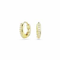 Swarovski Matrix Hoop Earrings, Clear Round Cut Crystals in a Gold-Tone Finished Setting, Part of the Swarovski Matrix Collection