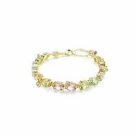 Swarovski Gema Tennis bracelet, Mixed cuts, Multicolored, Gold-tone plated
