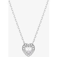 Swarovski Ariana Grande x pendant, Mixed cuts, Heart, White, Rhodium plated