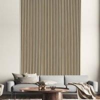 Acoustic Slatwall Designer Real Oak Veneer Wood Panels - 19 x 573 x 2400mm