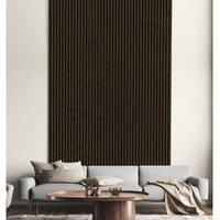 Acoustic Slat Wall Smoked Oak Veneer Wood Panel - 19 x 573 x 1200mm