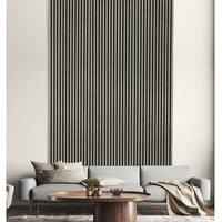 Acoustic Slat Wall Concrete Foil Wood Panel - 19 x 573 x 1200mm