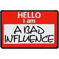 Hello I am .. Iron-on Patch Hello I am a Bad mmfluence Name tag Patches for All Fabrics | Funny Quote Sticker to Iron on for Clothing and Backpacks | Fabric Applique | 75X50 mm