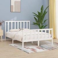 Bed Frame White Solid Wood 140x200 cm