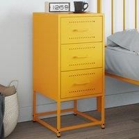 Berkfield Home Bedside Cabinet Mustard Yellow 36x39x78 cm Steel | Size: 36 x 39 x 78 cm