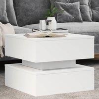 Berkfield Home Coffee Table with LED Lights White 50x50x40 cm | Size: 50 x 50 x 40 cm