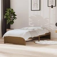 Bed Frame Honey Brown Solid Wood 90x190 cm Single