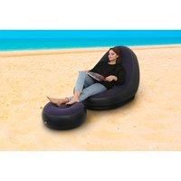 2Pc Inflatable Chair And Stool Set & Pump - 3 Colours - Purple
