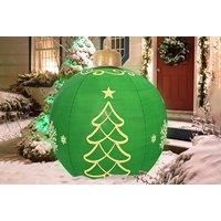 Giant Inflatable Led Christmas Ball Decor In 3 Colours - Green