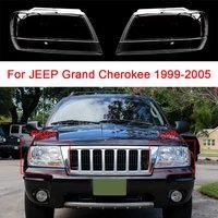 For Jeep Grand Cherokee 1999-2005 Lampshade Headlamp Cover Transparent Glass Lamp Shell Mask Front Headlight Shade Plexiglass