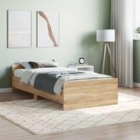 Bed Frame Sonoma Oak 90x200 cm Engineered Wood