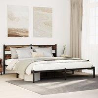 Berkfield Home Metal Bed Frame without Mattress Smoked Oak 180x200 cm Super King in Brown