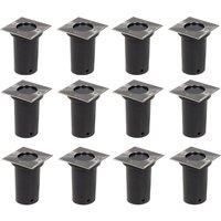 Berkfield Home Outdoor Ground Lights 12 pcs Square in Silver