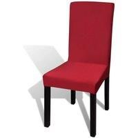 Berkfield Home 6 pcs Bordeaux Straight Stretchable Chair Cover in Red