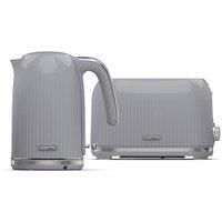 Geepas 2 Slice Bread Toaster & 1.7L Cordless Electric Kettle Combo Set – 1750W Toastie Machine with 7 Browning Control - 3000W Kettle with Auto Shut Off & Boil Dry Protection, Grey
