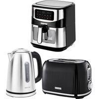 GEEPAS 1.7L Electric Kettle 2 Slice Bread Toaster & 9.2L Digital Air Fryer Set