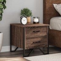Berkfield Home Bedside Cabinet Brown Oak 40x41x40 cm Engineered Wood | Size: 40 x 41 x 40 cm
