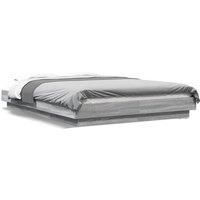 Berkfield Home Bed Frame with LED Lights without Mattress Grey Sonoma 140x190cm | Size: 140x190 cm