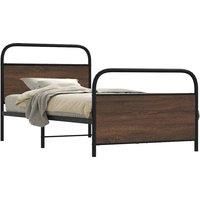 Berkfield Home Bed Frame Without Mattress 90x190 cm Single Brown Oak Engineered Wood