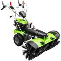 Zipper Petrol Brush Sweeper KM1000 3.6kw 1m wide Brush + collection box & Plough