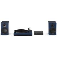 Pro-Ject Colourful Audio System E, True Analog HiFi Stereo System, All-In-One Hi-Fi Set including Debut E Turntable, Stereo Box E Integrated Amplifier, and Speaker Box 5E Carbon (Satin Steel Blue)