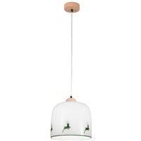 austrolux KOLARZ Chalet hanging light, white/deer green, 25 cm, glass