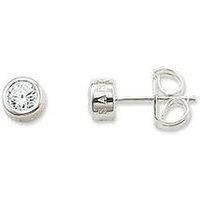 THOMAS SABO Silver Cubic Zirconia Logo Stud Earrings H167005114