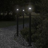 Berkfield Home Outdoor Floor Lamps 3pcs Black 100 cm Stainless Steel