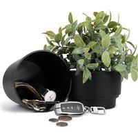 Flower Pot With Hidden Safe - Black Or Grey
