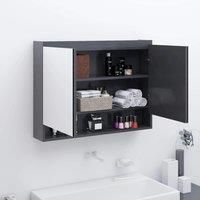 Bathroom Mirror Cabinet 80x15x60 cm MDF Grey