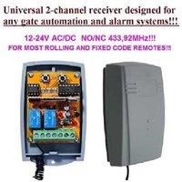 Novoferm 2-Channel Universal Receiver for Home Cinema Automation - 12-24V AC/DC, Secure 433.92MHz