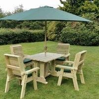 Ergo 4 Seater Set - Sits 4, wooden garden furniture dining set with table and chairs