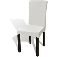 Berkfield Home 6 pcs Cream Straight Stretchable Chair Cover