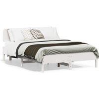 Berkfield Home Bed Frame without Mattress White 135x190 cm Double Solid Wood Pine