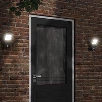 Berkfield Home Outdoor LED Wall Light with Sensor Black Die-cast Aluminium