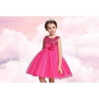 Girls Sequin Tulle Party Dress - Ages 2-10 Years - Pink