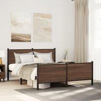 Berkfield Home Metal Bed Frame without Mattress Brown Oak 160x200 cm