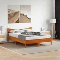 Berkfield Home Bed Frame without Mattress Wax Brown 135x190 cm Double Solid Wood Pine