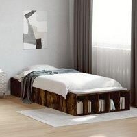 Berkfield Home Bed Frame without Mattress Smoked Oak 100x200 cm in Brown