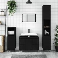 Bathroom Cabinet Black 80x33x60 cm Engineered Wood