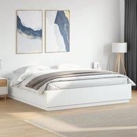 Berkfield Home Bed Frame with LED without Mattress White 180x200 cm Super King