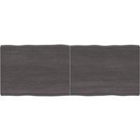 Table Top Dark Grey 160x60x(2-6) cm Treated Solid Wood Live Edge